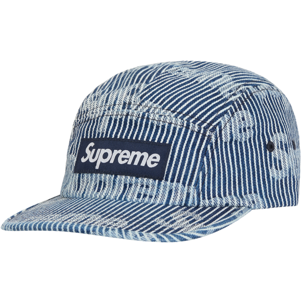 Supreme Stripe Denim Camp Cap