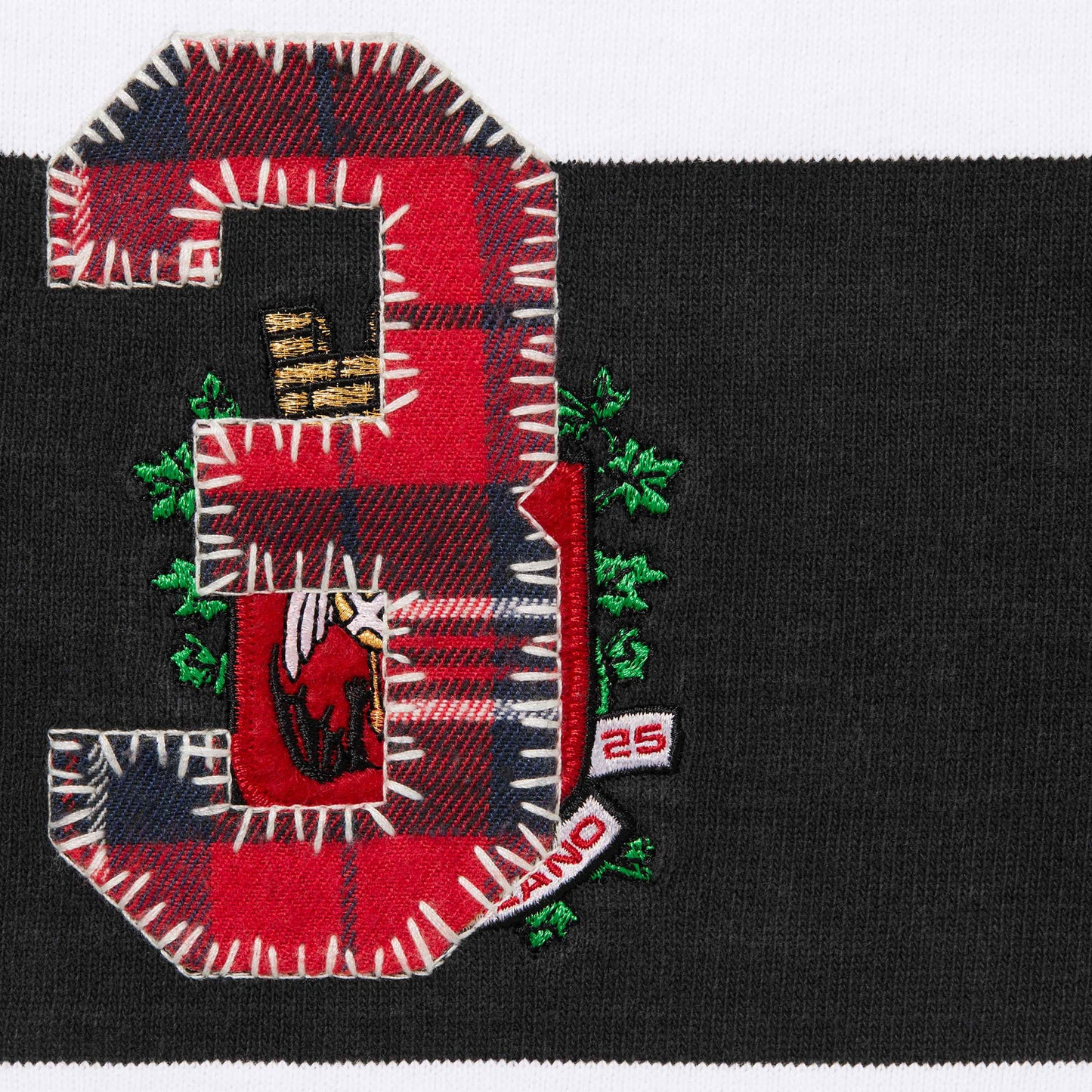 Supreme Striped Black Rugby Shirt