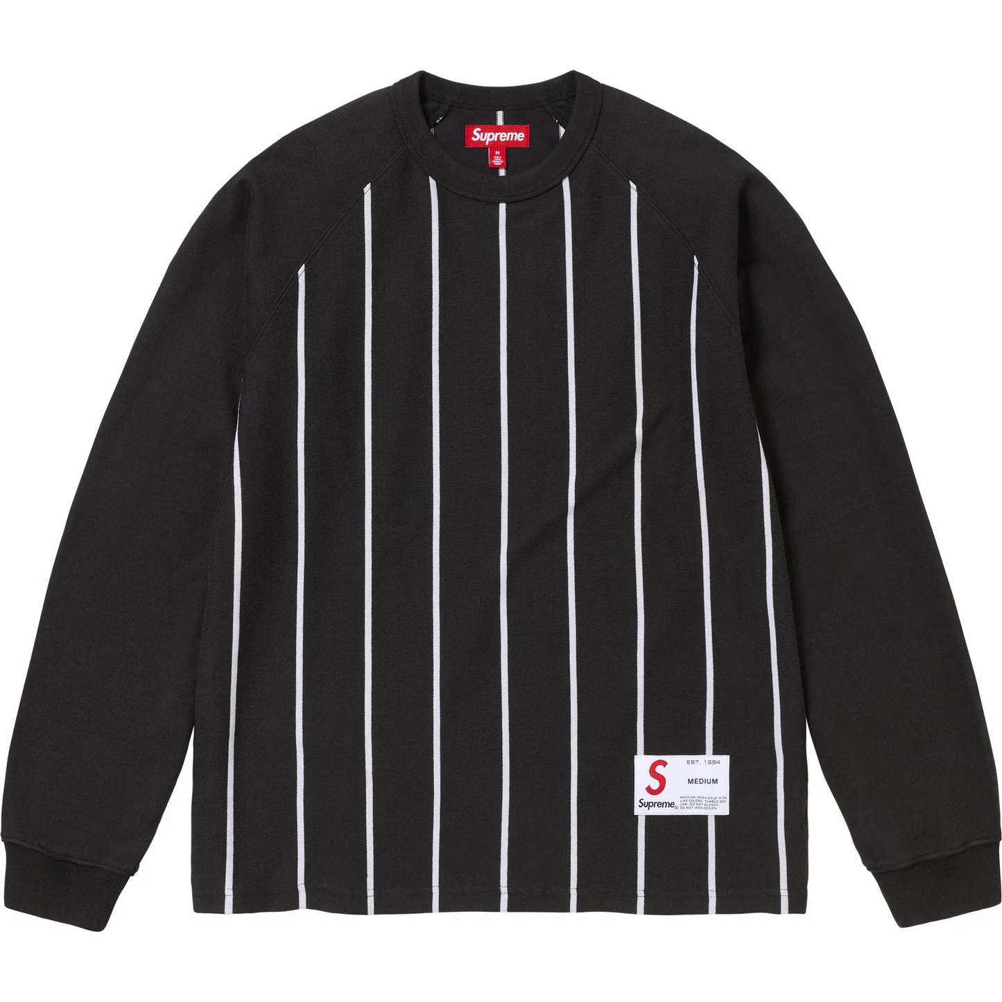 Supreme Striped Raglan Black L/S Shirt