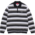 Supreme Stripe Zip Long Sleeve Black Polo - WyCo Vintage, Kansas Supreme Stripe Zip Long Sleeve Black Polo - WyCo Vintage, Kansas