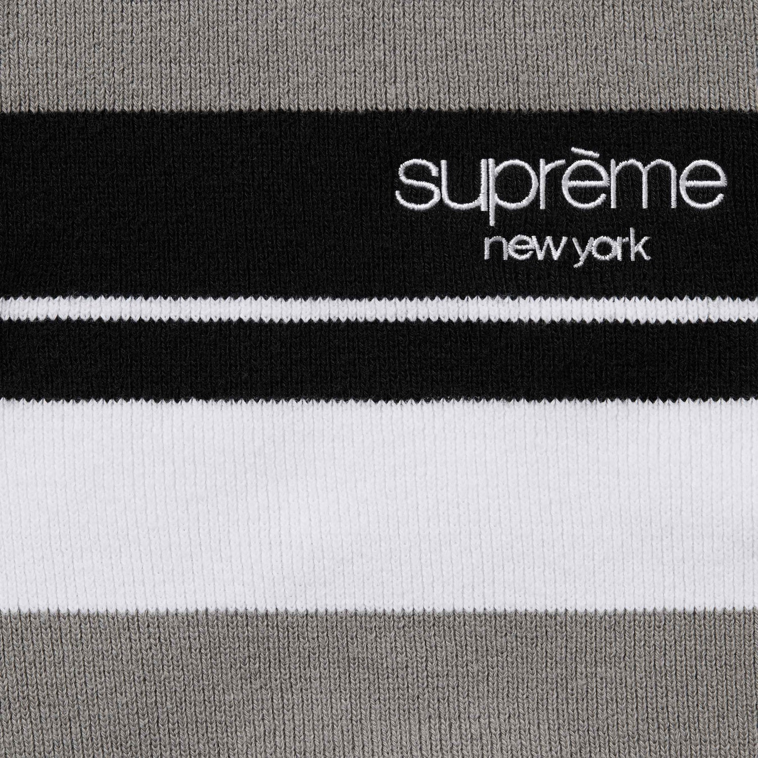 正規品はそれなりの価格 Supreme Stripe Zip L/S Polo 