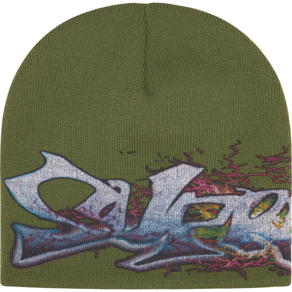 Supreme Tag Olive Beanie