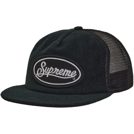 Supreme Terry Mesh Back Black 5-Panel Hat