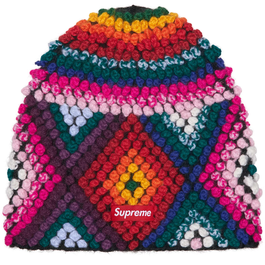 Supreme Textured Knit Multicolored Beanie