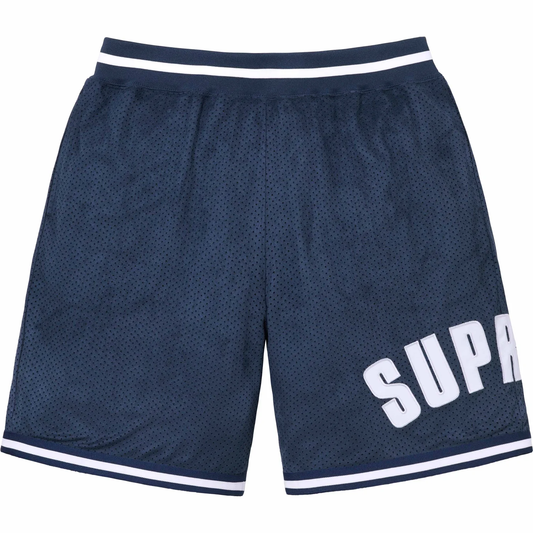 Supreme Ultrasuede Navy Mesh Shorts
