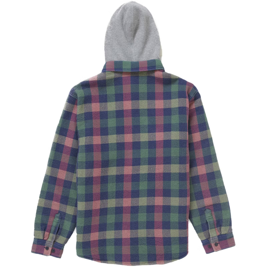 Supreme Waffle Plaid Multicolor Hooded Shirt