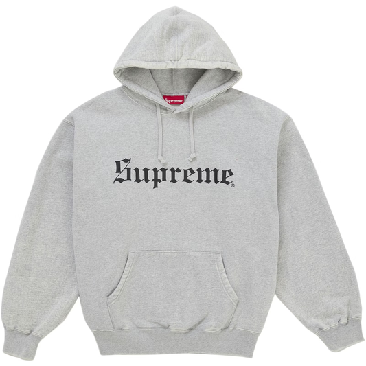 Supreme Washed Old English Heather Grey Hoodie