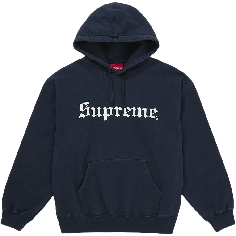 Supreme Washed Old English Navy Hoodie