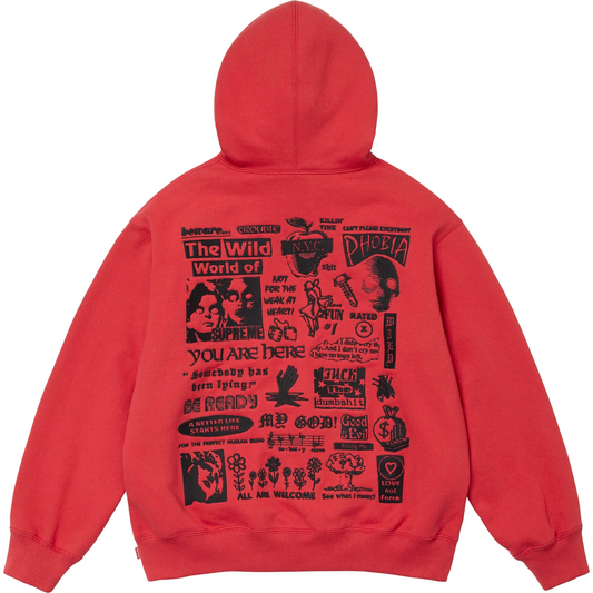 Supreme Wild Embroidered Burnt Red Hoodie