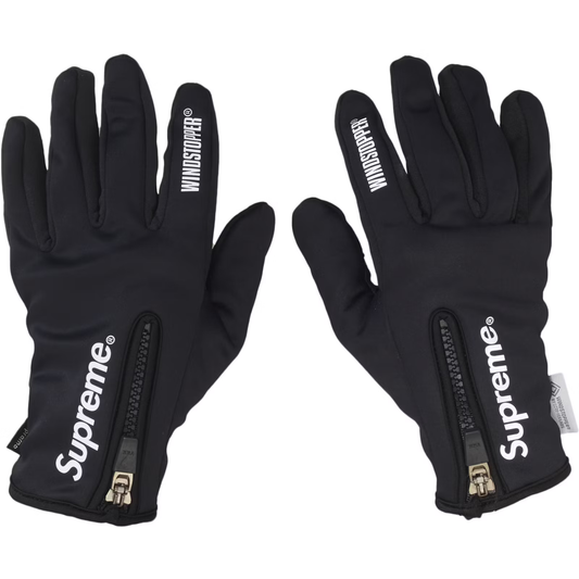 Supreme Windstopper Black Zip Gloves