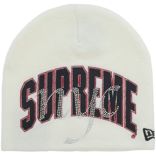 Supreme New Era Rhinestone White Beanie