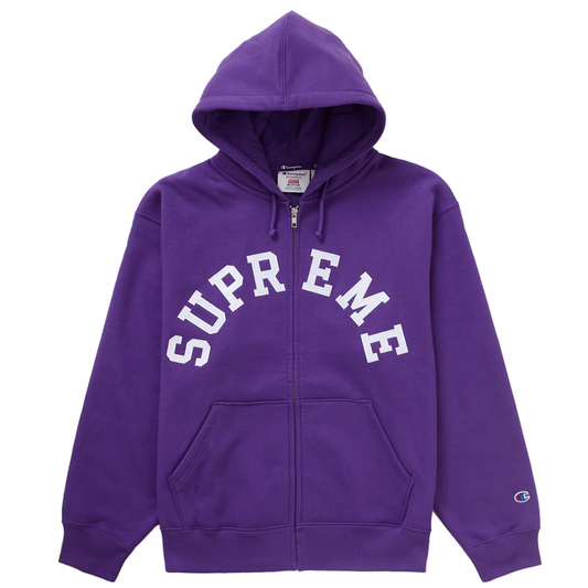 Supreme x Champion Purple Zip Up Hoodie