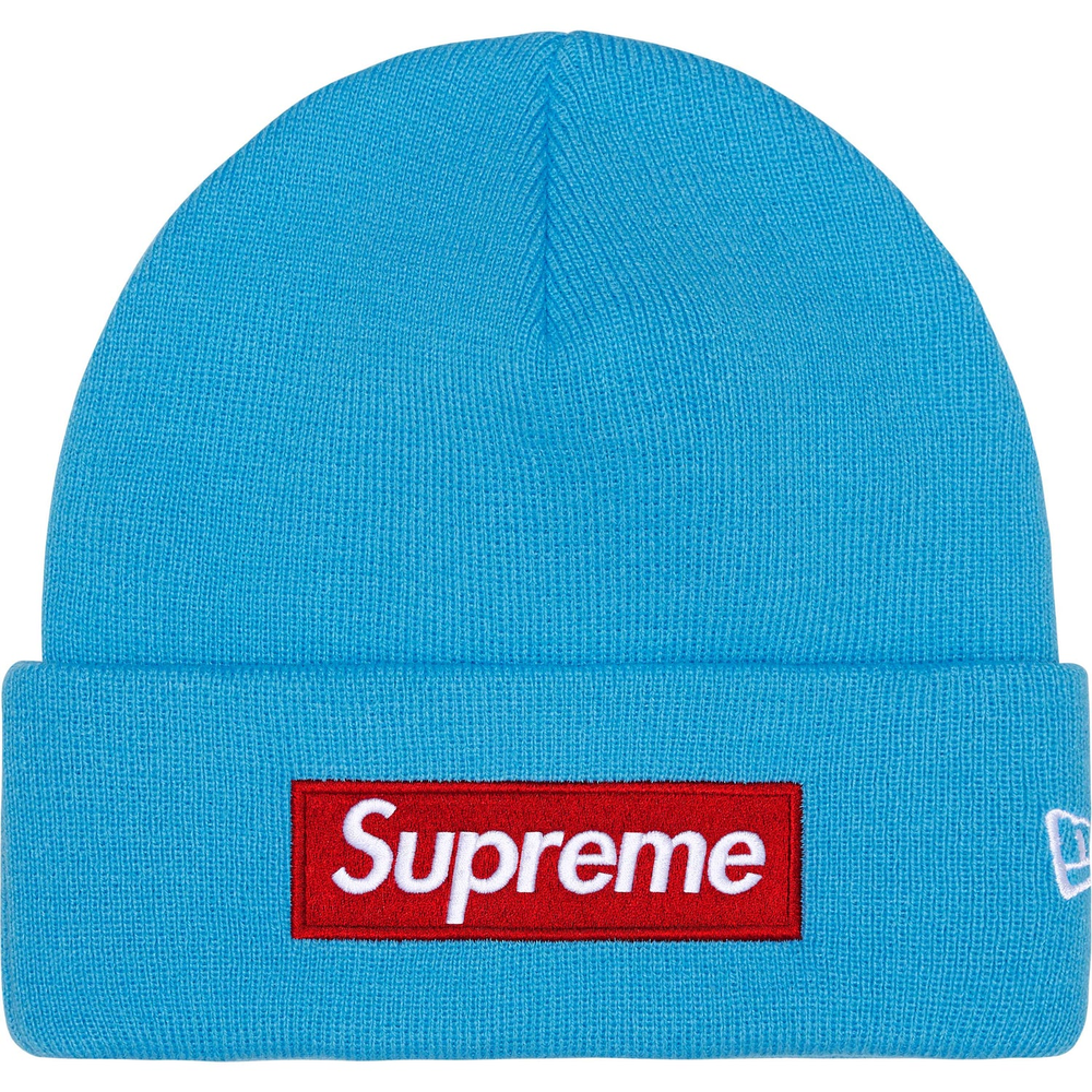 Supreme x New Era Box Logo Cyan Beanie