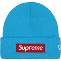 Supreme x New Era Box Logo Cyan Beanie