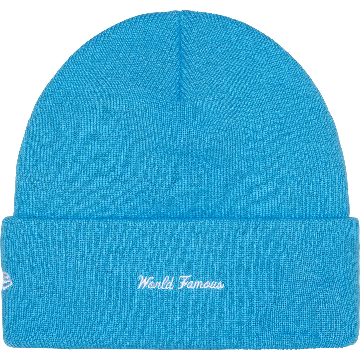 Supreme x New Era Box Logo Cyan Beanie
