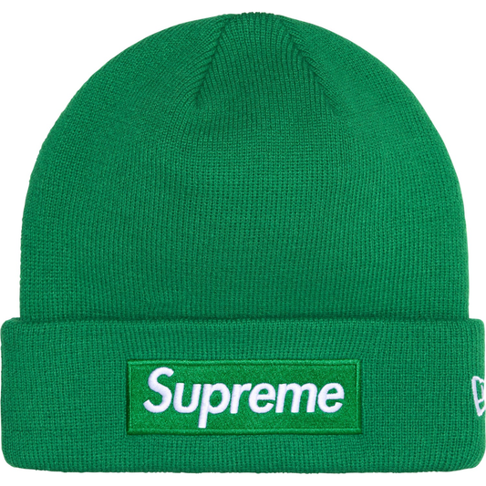 Supreme x New Era Box Logo Green Beanie