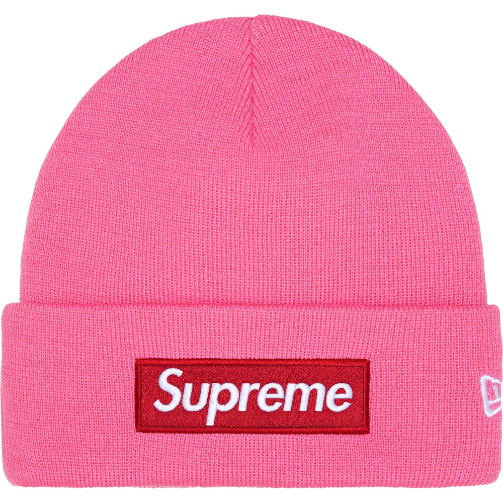 Supreme x New Era Box Logo Magenta Beanie