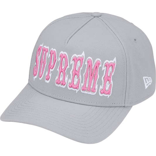 Supreme Gothic Outline Adjustable New Era Grey Cap