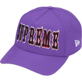 Supreme Gothic Outline Adjustable New Era Purple Cap
