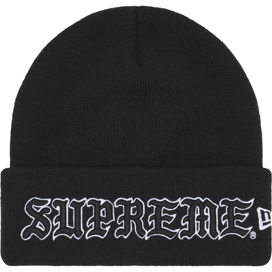 Supreme x New Era Old Englis Black Beanie