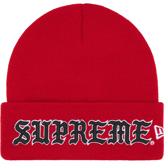 Supreme x New Era Old English Red Beanie