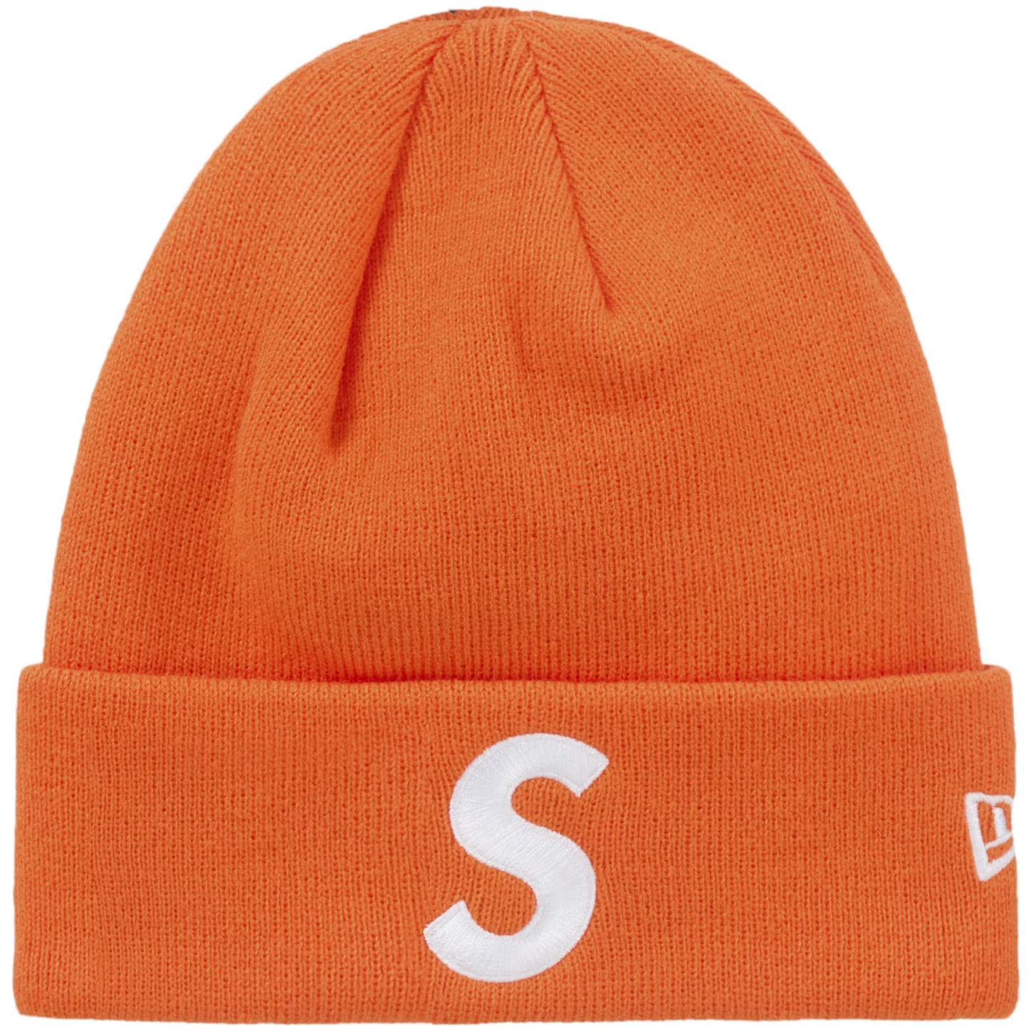 Supreme x New Era S Logo Orange Beanie