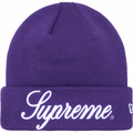 Supreme x New Era Script Purple Beanie