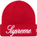 Supreme x New Era Script Red Beanie