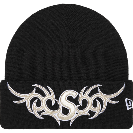 Supreme x New Era Tribal S Logo Black Beanie
