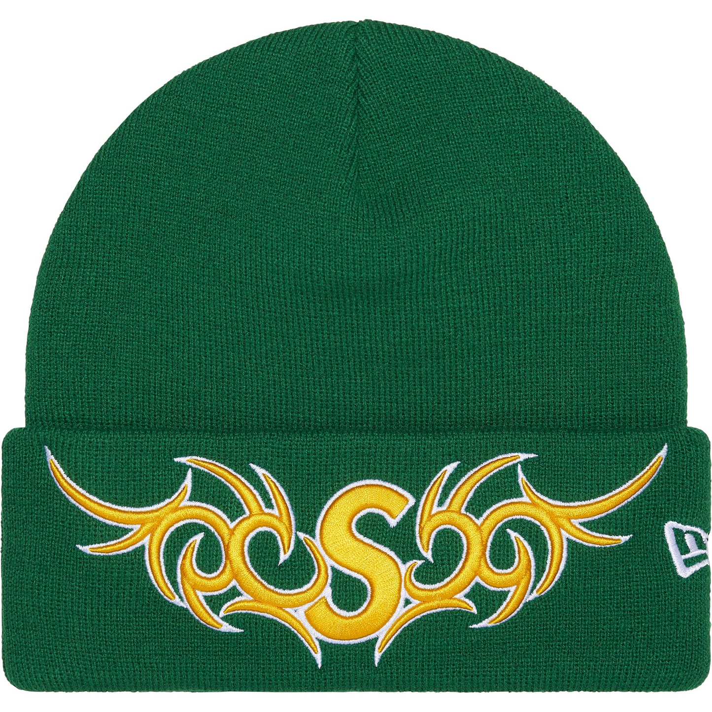 Supreme x New Era Tribal S Logo Green Beanie – WyCo Vintage Broadway