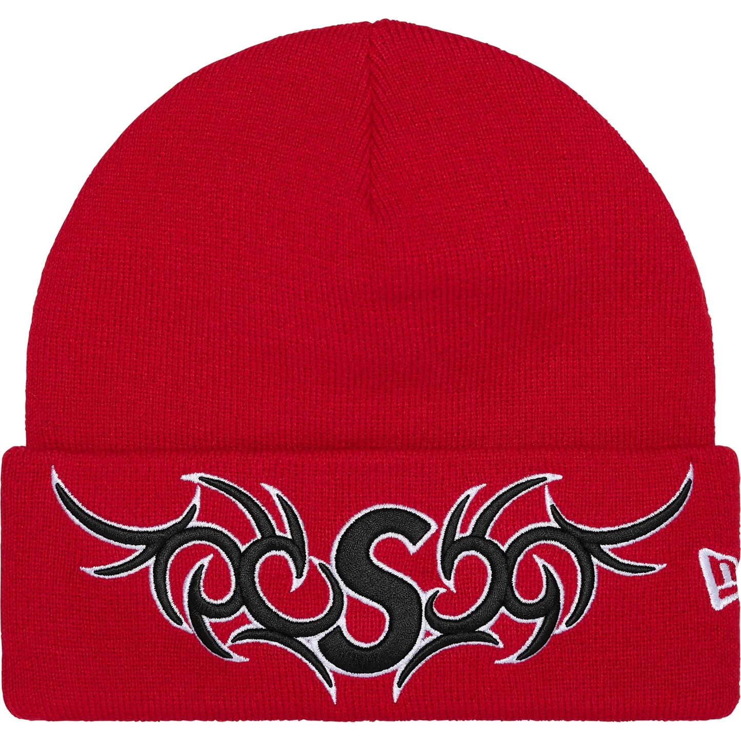 Supreme x New Era Tribal S Logo Red Beanie