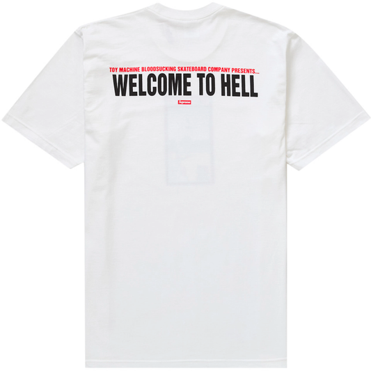 Supreme x Toy Machine Welcome To Hell White Tee