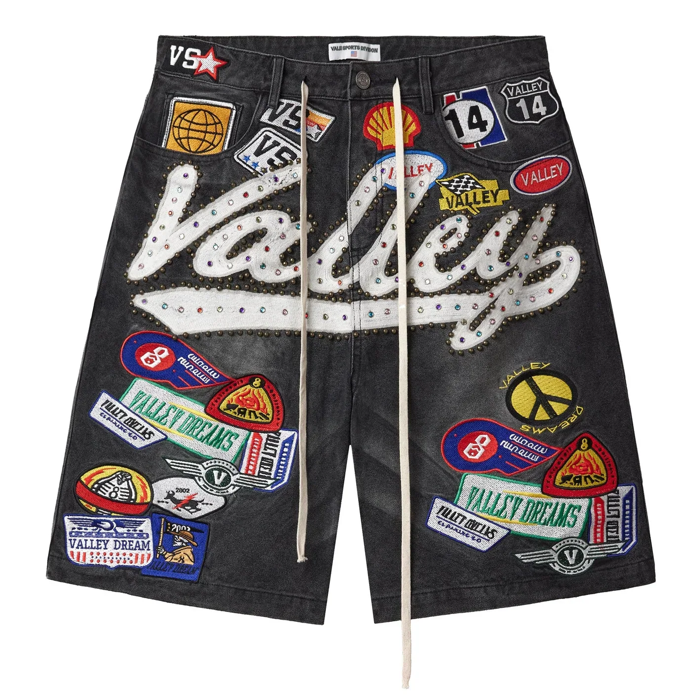 Vale 1980s Black Denim Shorts