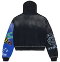 Vale Bipolar Big Black/Blue Zip Up Hoodie