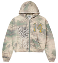 Vale Cheetah Camo Green Zip Up Hoodie