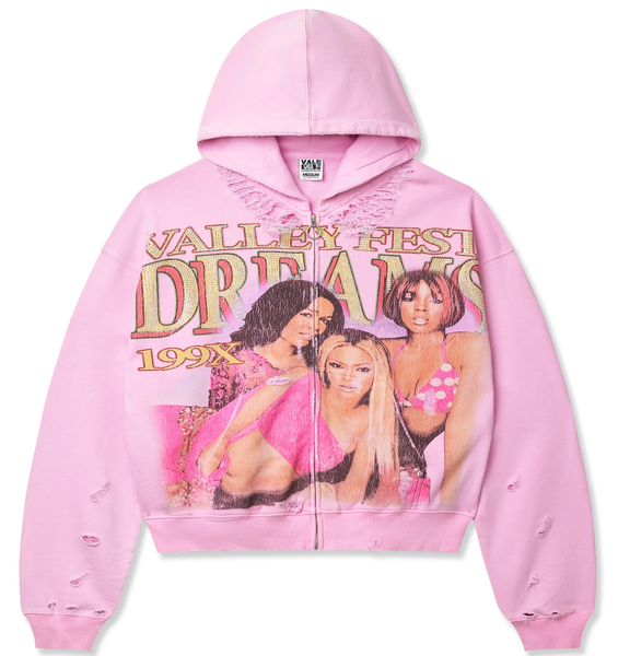 Vale Dreams Pink Zip Up Hoodie – WyCo Vintage Broadway