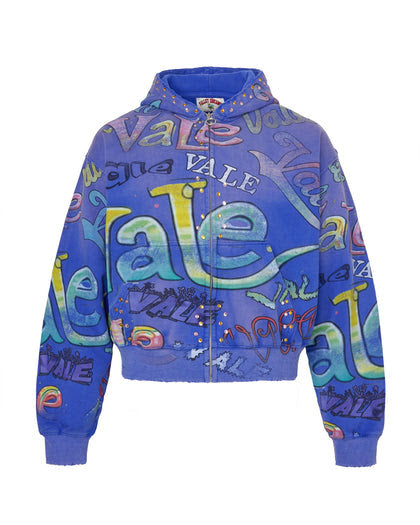 Vale Iceberg Blue Zip Up Hoodie