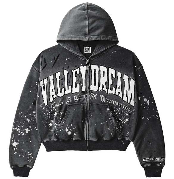 Vale Paint Black Zip Up Hoodie – WyCo Vintage Broadway