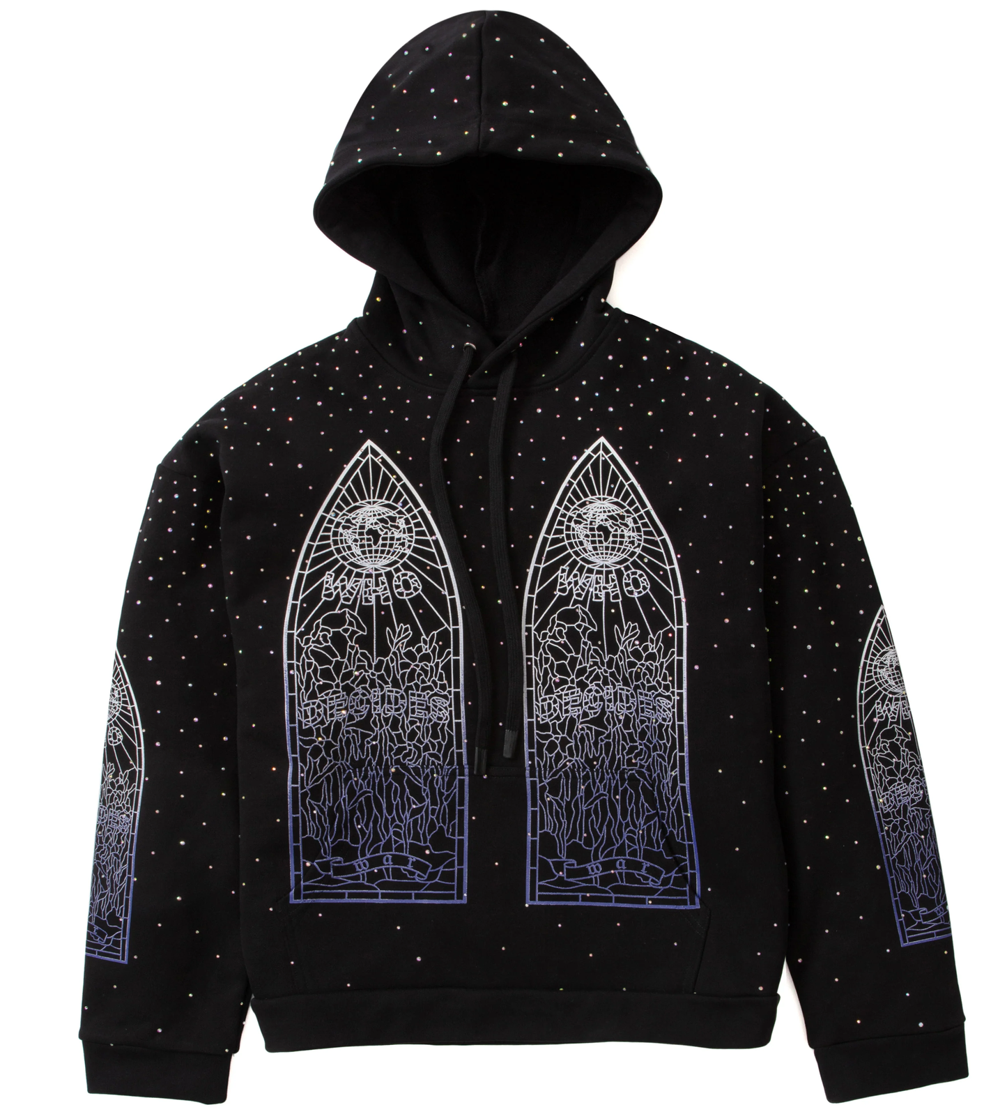 Who Decides War Rhinestone Black Hoodie