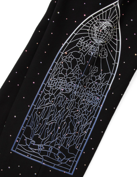 Who Decides War Rhinestone Black Sweatpants