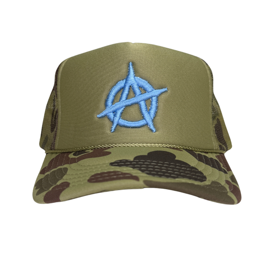 WyCo Anarchy Blue Camo Trucker Hat