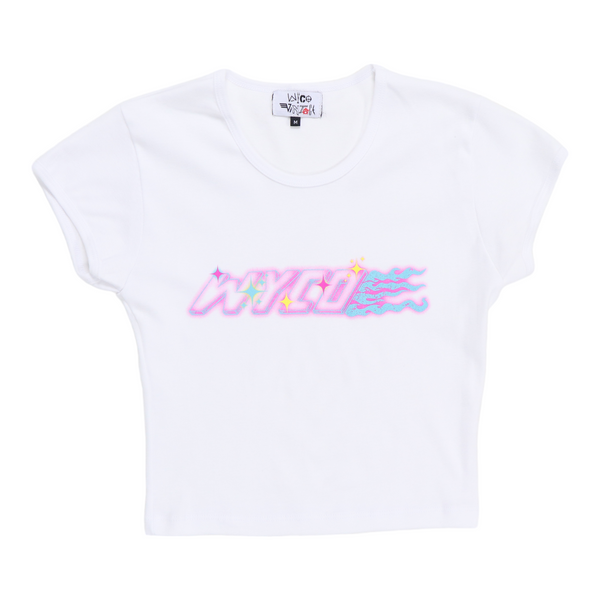 WyCo Flame Jersey White Baby Tee