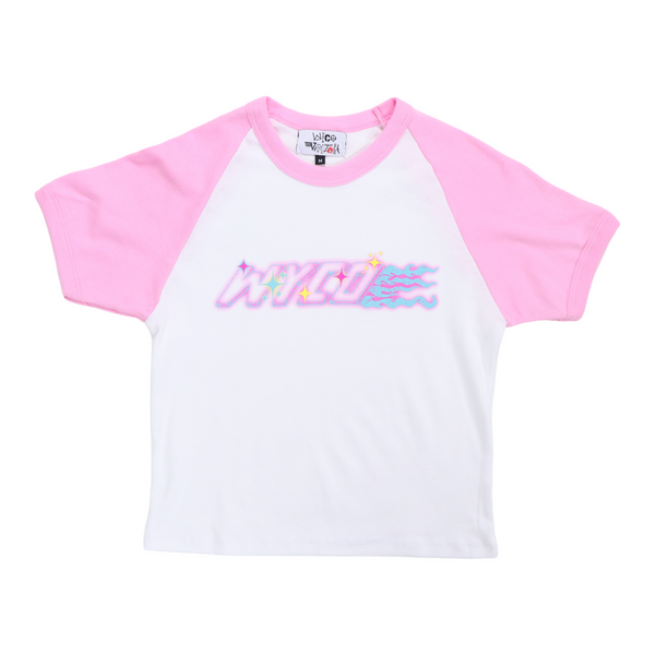 WyCo Flame Pink White Baby Tee