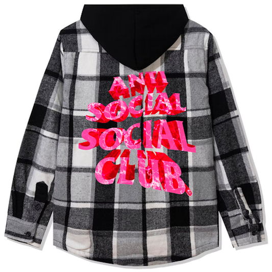 Anti Social Social Club Phaneritic White Medium Hooded Flannel