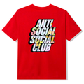 Anti Social Social Club Drop A Pin Red Large Tee