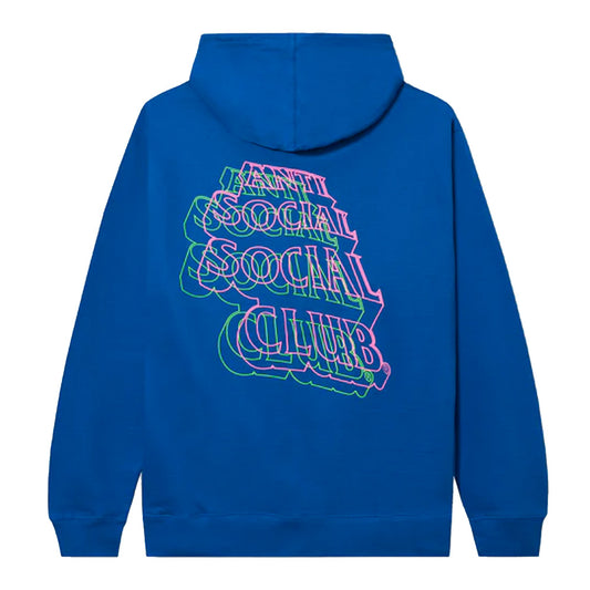 Anti Social Social Club Neon Lights And A Lot Of Rain Blue Medium Hoodie