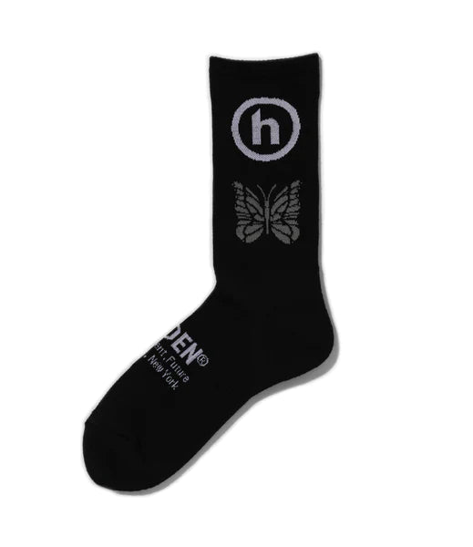 Hidden x Needles Jacquard Black White Grey Socks