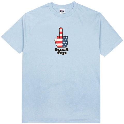 FTP x FUCT FTW Finger Powder Blue Small Tee
