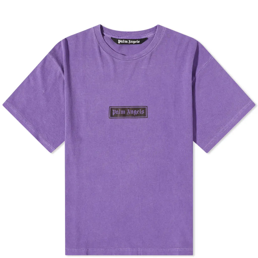 Palm Angels Garmet Dyed Box Logo Purple Tee