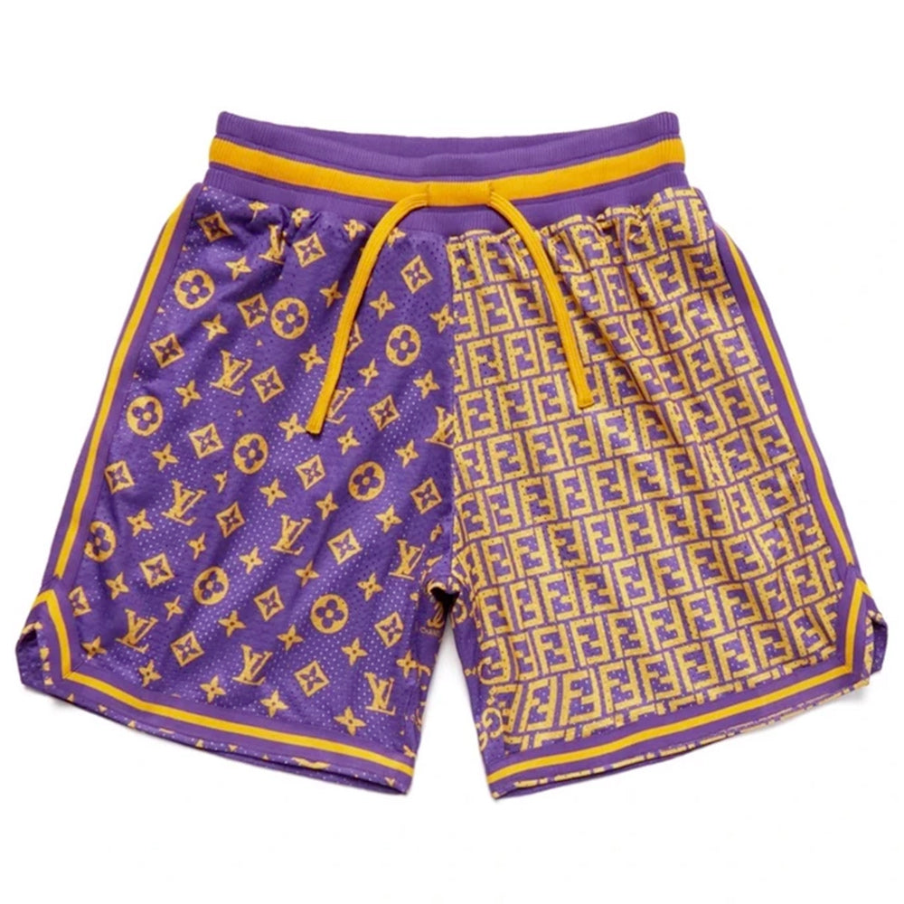 Chinatown Market Secret Club Monogram Mesh Purple Medium Shorts